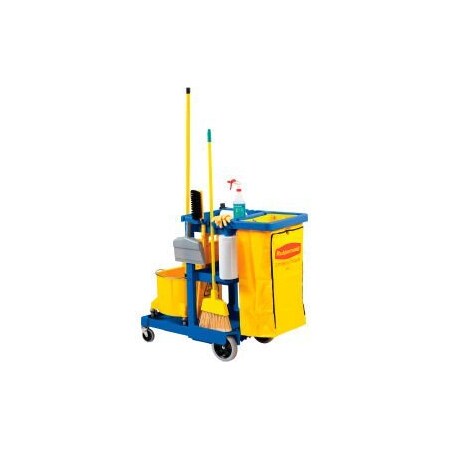 Rubbermaid Commercial Rubbermaid Janitor Cart Blue with 25 Gallon Vinyl Bag 617388 FG617388BLUE